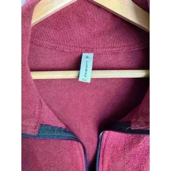 FH Clothing Co Sweater Women One Size  
Red Zip Mock Neck Boxy Cardigan Jacket - Picture 4 of 8